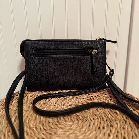Stone Mountain Elegant Black Leather Crossbody Bag - Great Condition - Picture 3 of 16